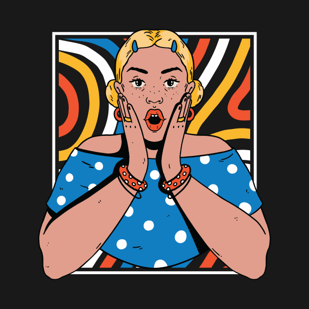 Chisme Queen Pop Art Portrait of Young Woman Gossip OK by SLAG_Creative