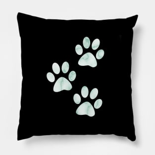 Blue Teal Marble Paws Pillow