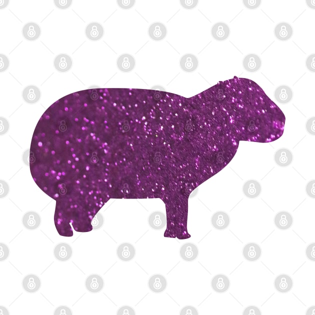 Funky purple glitter capybara silhouette by F-for-Fab