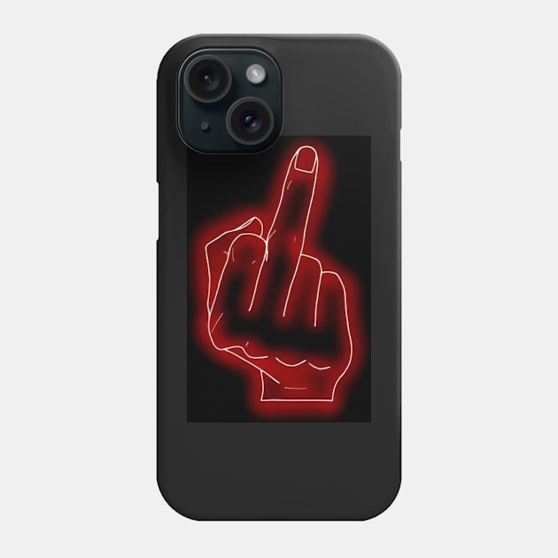 Red Neon Flipping Hand Phone Case by ermeteke