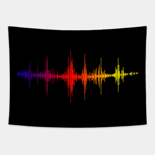 sound wave graphic audiology ear raimbow Tapestry