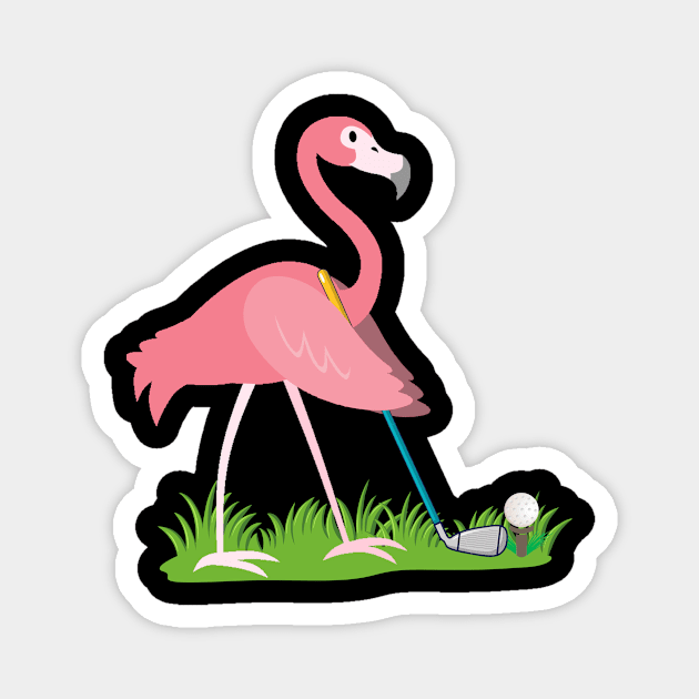 Flamingo Play Golf Pink Flamingo Lover Gift Magnet by finchandrewf