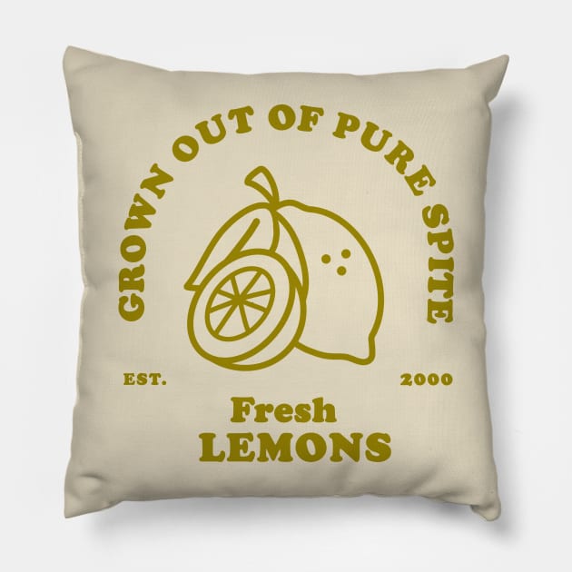 Fresh Lemons, Grown Out of Pure Spite Pillow by moonlttr
