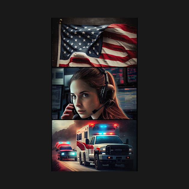 911 dispatcher, Patriotic by HarriPaloma