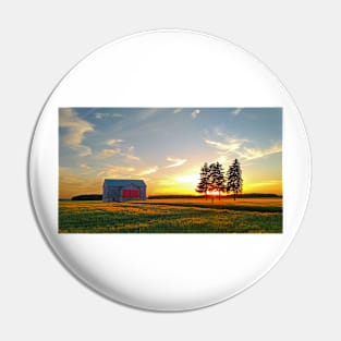 Ontario Barn and Trees, and a Glorious Sunset Pin