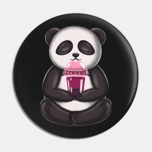 Funny Panda Bubble Tea Pin