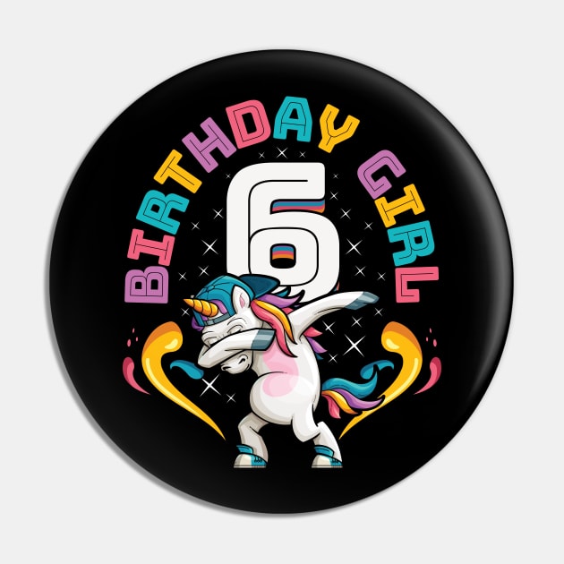 Dabbing Unicorn Birthday Girl 6 Years Old Pin by aneisha