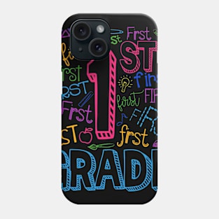 1st Grade Typography Shirt First Day Of School Gifts Phone Case