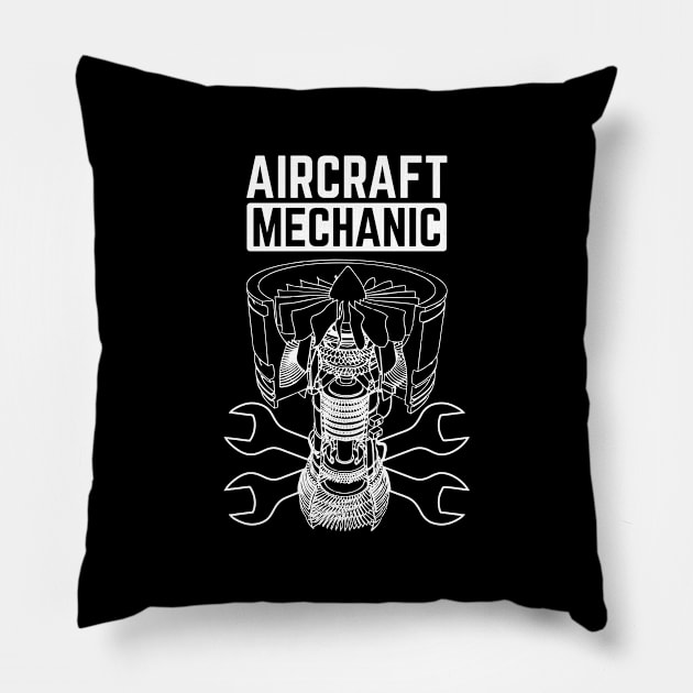 Aircraft Mechanic Pillow by cecatto1994