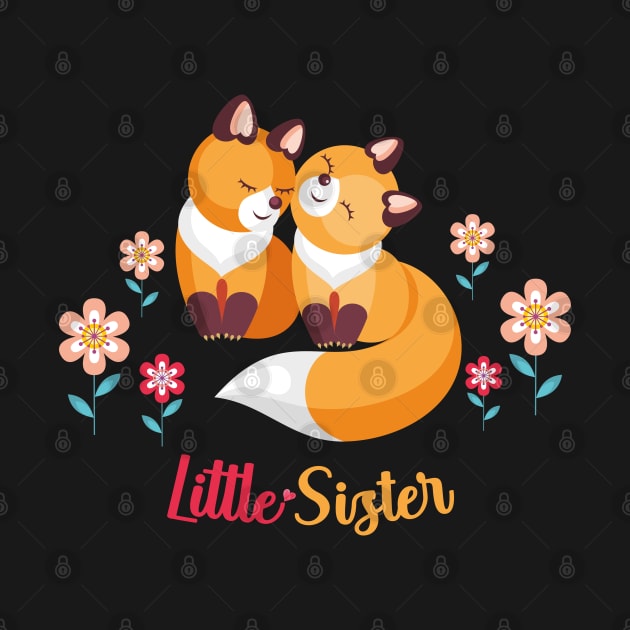 Cute Fox Siblings Gift for Little Sister by Royal7Arts