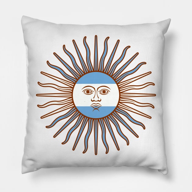 Argentinean Sun Pillow by popkulturniy