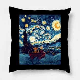 Calvin and Hobbes  Stary Night Clever Critique Pillow