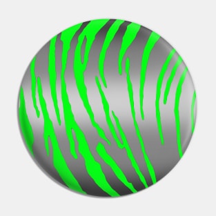 Silver Tiger Stripes Green Pin