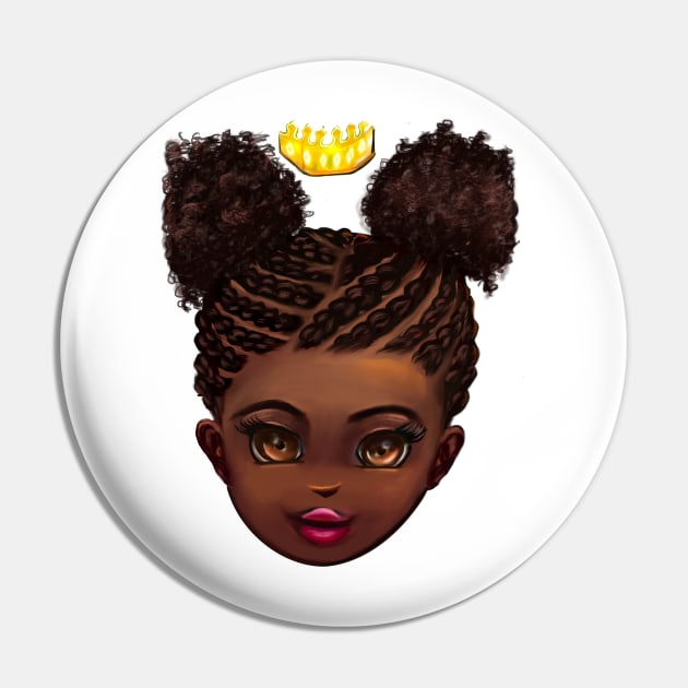 Princess in corn rows - The very best Gifts for black girls 2022 beautiful black girl with Afro hair in puffs, brown eyes and dark brown skin. Black princess Pin by Artonmytee