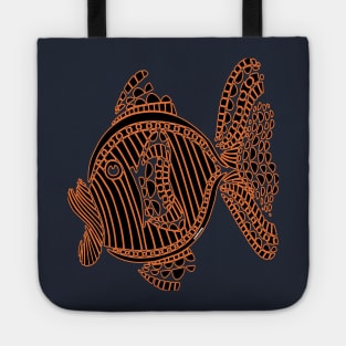 Orange and black coral fish fish color Tote