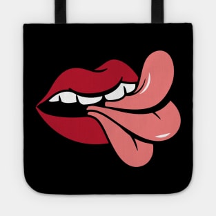 Mund Lippen Zunge lustiges Geschenk Design Tote