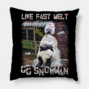 GG Snowman // Live Fast Melt GG Allin Tribute Pillow