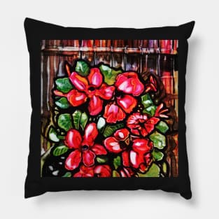 Desert roses/fence Pillow