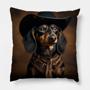 Cowboy Dog - Dachshund Pillow