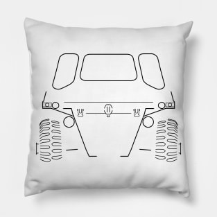 Alvis Stalwart 1960s military truck black outline graphic Pillow