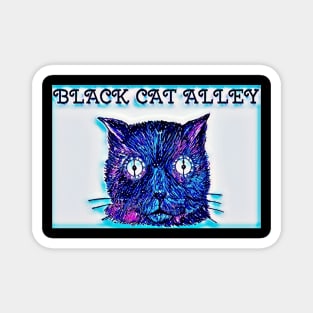 Black Cat Alley (Vintage Design) Magnet