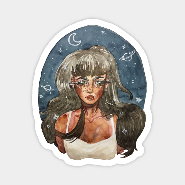 Space gurl 2.0 Magnet by SosiCreatesArt