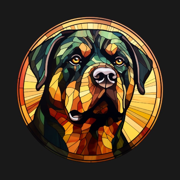 Stained Glass Rottweiler Dog by Pixelchicken