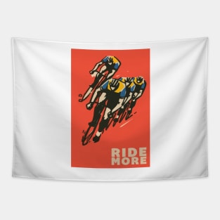 Ride More Vintage Bike Poster Tapestry