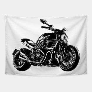 Diavel Carbon Bike Sketch Art Tapestry