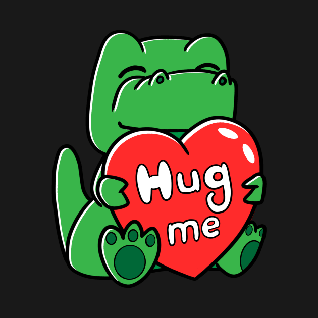 Hug Me  Tight  Green Dinosaur by Bubbly Tea