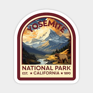 Yosemite National Park Vintage Bear Magnet