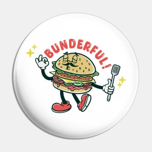 wonderful burger  pun cartoon Pin