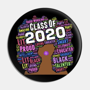 Class of 2020 Words in Afro Art Pin