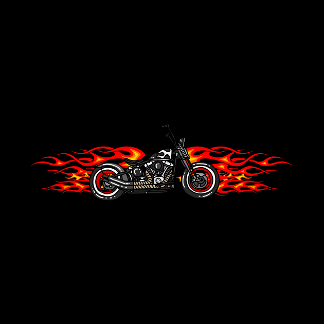 Motorcycle Flames Biker Cool Motorcyclist by Foxxy Merch