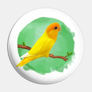 Yellow love bird Pin