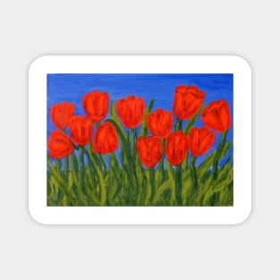 Red tulips Magnet