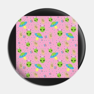 Aliens on Pink Pin