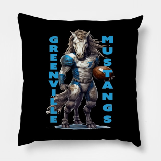 Greenville Mustangs Pillow by Urban Archeology Shop Gallery