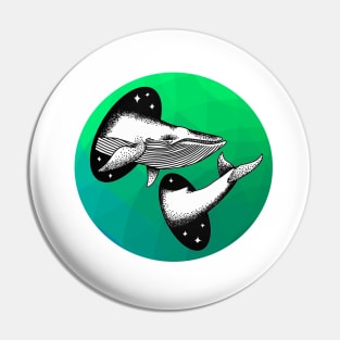 Surreal Whale- Green Pin