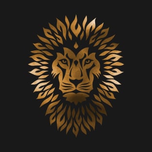 Vintage Gold Lion Head T-Shirt