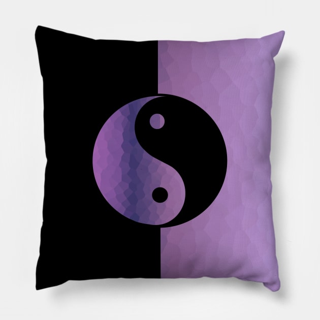 YIN Yang Purple - Yin Yang Art Pillow by SartorisArt1