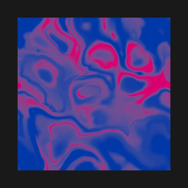 Bisexual Pride Abstract Swirled Spilled Paint by VernenInk