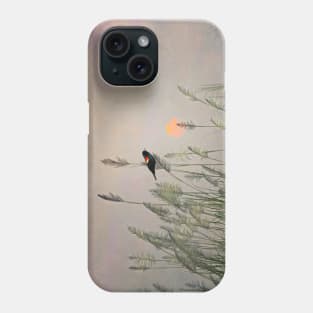 Red-winged Blackbird at Dusk Phone Case