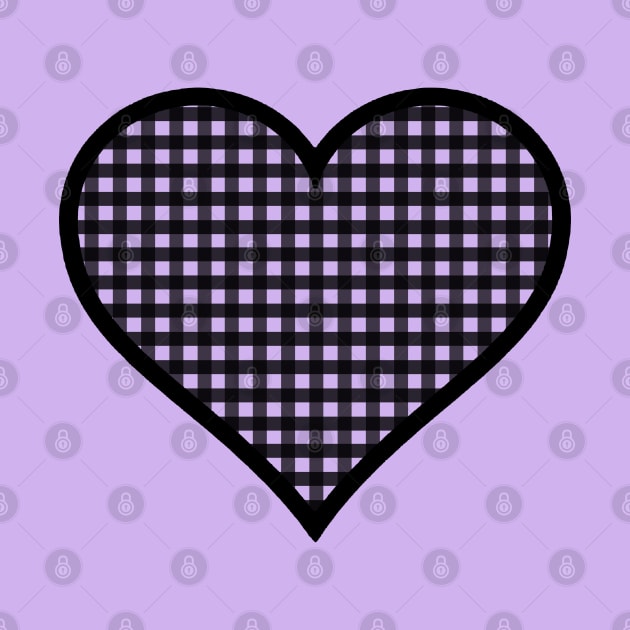 Light Purple and Black Gingham Heart by bumblefuzzies