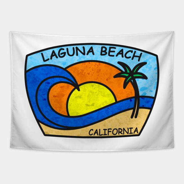 Surfing Laguna Beach California Surf Surfer Tapestry by TravelTime