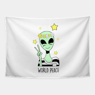 World peace and ufo Tapestry