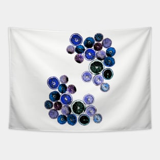 Dark Blue Fruit Slices Tapestry