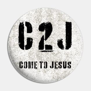 C2J Come To Jesus Matthew 11:28 - concrete Pin