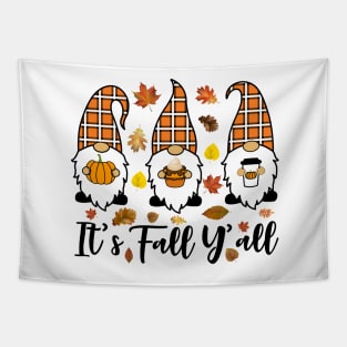 It's Fall Y'all Cute Gnomes Pumpkin Spice Season Tapestry