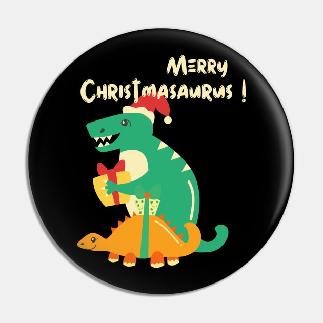 Merry Christmas-saurus! Adorably cute Dino for Xmas Pin by Apathecary